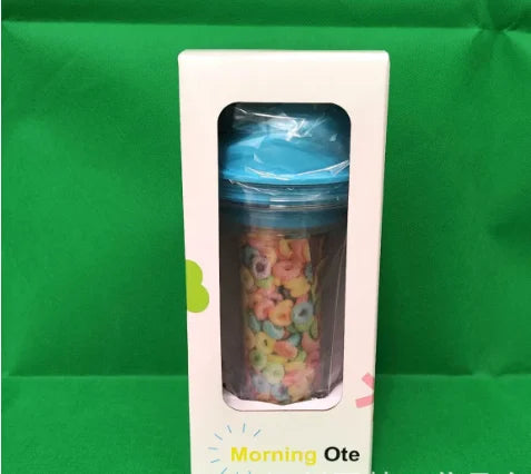 2028 Creative Milk Tea Oatmeal Cup 2-in-1 Design, Portable Travel Cup, Convenient Water Bottle, Ideal Choice for Daily Use